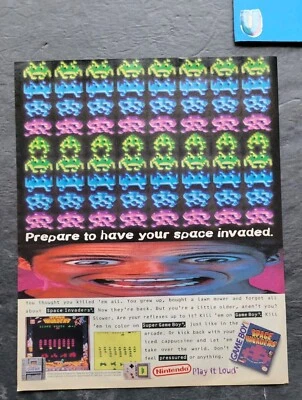 Space Invaders Ninendo Game Boy Video Game Promo Print Advertisement 1994 - Image 1 of 2