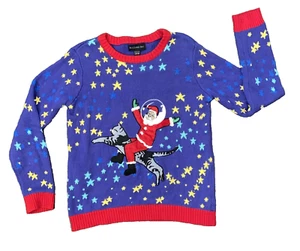 Blizzard Bay Ugly Santa Claus Cat Space Christmas Sweater Kids Size Large /14-16 - Picture 1 of 11