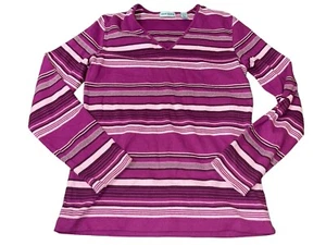 MARSH LANDING Women's Size Small Purple Pink Striped Long Sleeve Tee - Picture 1 of 12