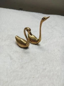 Mini Brass Set Of Swans - Picture 1 of 6