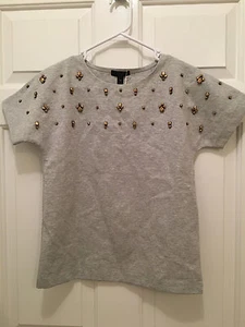 Nuevo con etiquetas Suéter Top J Crew Para Mujer Dolman Manga Corta Gris Joya XXS - Imagen 1 de 1