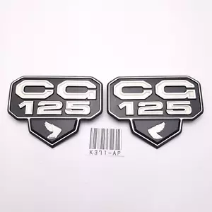 Honda CG CG125 CG-125 Side Cover Emblem Badge Black L/R Genuine NOS #1 - Picture 1 of 8