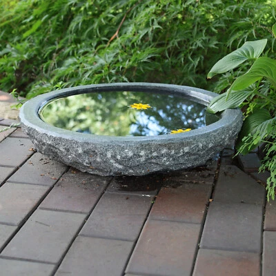 CLGarden Wasserschale Vogeltränke GVT2 rund Vogelbad Granitstein geschliffen - Bild 1 von 4