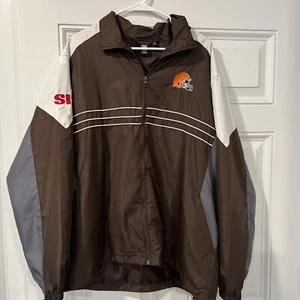 Vintage 90s SI Reebok nfl cleveland browns colorblock windbreaker jacket size XL - Picture 1 of 8