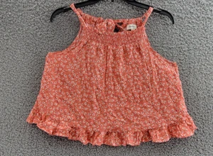 Speechless Floral Print Sleeveless Top Big Girls XL Coral Multi Keyhole Back - Picture 1 of 14