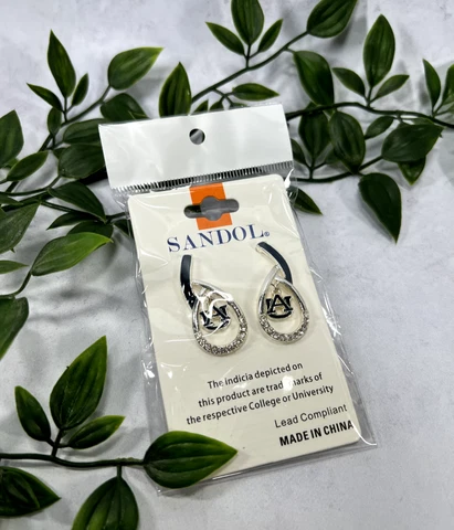 NWT Auburn University Tigers Rhinestone Earrings Officially Licensed Cover