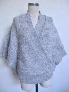 Anthropologie Knitted & Knotted Celia Oversized Wrap Cardigan Sweater S Gray - Picture 1 of 13