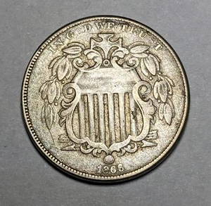 1866 With Rays Shield Nickel - Picture 1 of 3