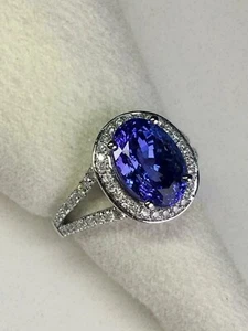 Natural Tanzanite Ring Unique Anniversary Ring December Birthstone Womans Gifts - Picture 1 of 10