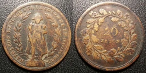 Napoleon I - Playing Token - Replaced on Column, 20 Brass Tokens - Picture 1 of 1