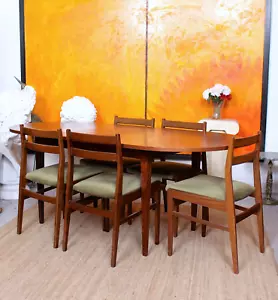 Vintage Teak Dining Table and 5 Chairs Mid Century Retro 1970s - Picture 1 of 11