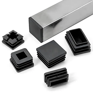 Stopfen Lamellenstopfen Rechteckig Rohrkappen Endkappen Vierkantkappen Schwarz - Picture 1 of 4