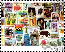 Ruanda : 200 francobolli diversi Collezione