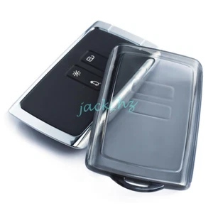 For Renault Koleos Kadjar Captur Kiger Black Transparent Car Key Fob Case Cover - Bild 1 von 8