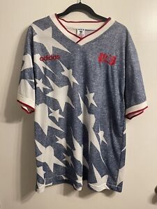 Authentic Adidas USA Soccer Jersey 1994 94 World Cup Size XL USMNT Denim Jersey