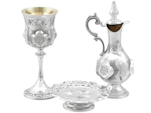 Sterling Silver Communion Set Antique Victorian (1866) - Picture 1 of 16
