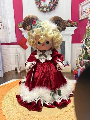 Muñeca Vinilo Precious Moments 12" - Feliz Navidad - 1ª edición.  Vestido Rojo - Nuevo Foto 1 de 4