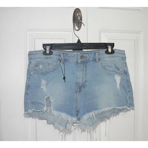 BlankNYC Women's The Fulton Distressed Frayed Cut Off Blue Jean Shorts Size 32 - Picture 1 of 3