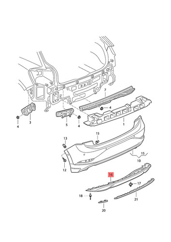 Genuine VW Polo Derby Vento-IND Vento Classic-IND Rear diffuser ...
