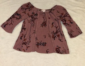 Zoe & Rose Band Of Gypsies Girls Floral Pink Top size Large - Picture 1 of 6