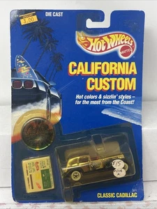 1989 HOT WHEELS CALIFORNIA CUSTOM / GOLD CLASSIC CADILLAC / IN VERPACKUNG - Bild 1 von 6