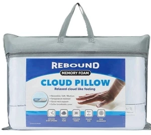 Cloud Rebound Cloud Memory Foam Pillow Cooling Fabric Reversible Soft/Medium - Picture 1 of 9