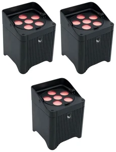 3 Chauvet DJ Freedom Par T6 Wireless Rechargeable RGB LED DMX Par Wash Up-lights - Picture 1 of 8