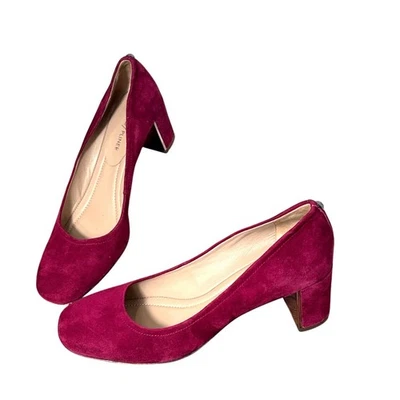 Zapatos de salón Donald Pliner Corin de gamuza 8,5 borgoña sin cordones tacón bloque vacaciones festivas Foto 1 de 4