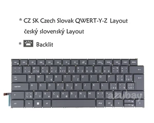Czech Slovak Keyboard for DELL Inspiron 14 Plus 7440 7441 , 16 Plus 7640 Backlit - Picture 1 of 7