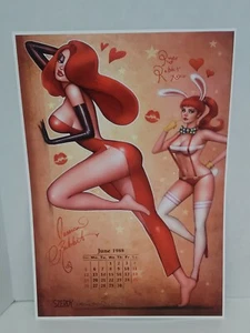Nathan Szerdy SIGNED Jessica & Roger Rabbit Calendar Art Print Pin-Up - Picture 1 of 3