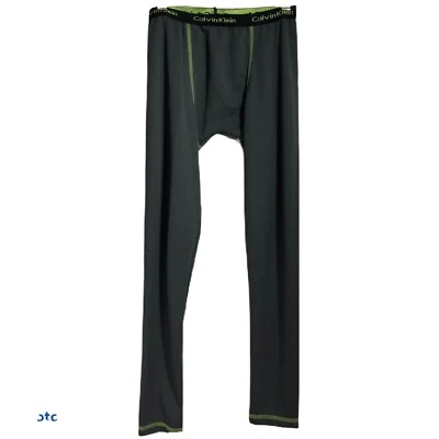 Youth Calvin Klein Athletic Leggings 12 14 12/14 Gray Neon Green - Imagem 1 de 4