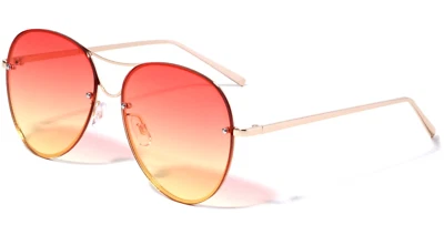 Gafas de sol hombres mujeres piloto diseño de gran tamaño moda lentes oceánicas marco de metal Foto 1 de 4