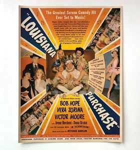 Pubblicità film acquisto Louisiana 1941 Bob Hope Victor Moore stampa vintage annuncio - Foto 1 di 2