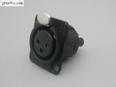 Ghentaudio---Neutrik NC3FD-S-1-B Chapado en Oro Hembra Chasis Tornillo XLR Enchufe Foto 1 de 3