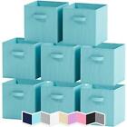 Storage Cubes - 11 Inch Cube Storage Bins (Set of 8). Fabric Cubby Organizer