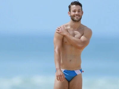 Traje de baño AUSSIEBUM "COMPETITION CREW" de una sola capa 100 % nailon azul mediano/blanco 1,5 Foto 1 de 4