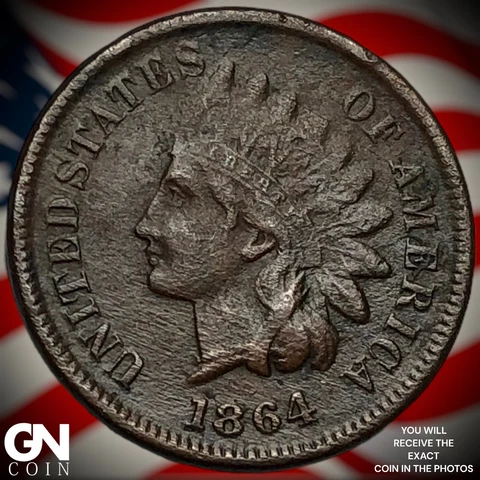 1864 L Indian Head Cent Penny  Q5168 Cover