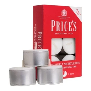 Price's Nightlights Unscented 8 Hours Burn Time Tea Light Candles Pack of 6 - Foto 1 di 5