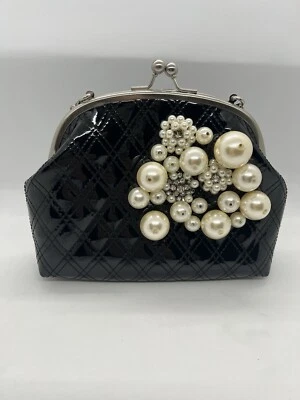 Vintage Alannah Hill Bag Clutch Purse Black White Pearl Diamanté Event Y2K Races - Image 1 of 4