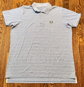B Draddy Golf Shirt Mens XXL Light Blue Striped - Picture 1 of 4