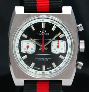 TECHNOS Chronograph Herrenuhr Panda Valjoux 7733 17J SWISS VTG New Old Stock NOS - Bild 1 von 15