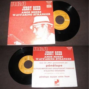 JERRY REED - Amos Moses French PS Blues Rock 1970 BIEM - Picture 1 of 1