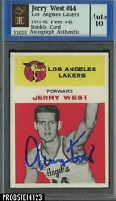Jerry West HOF Signed 1961-62 Fleer RC Retro Los Angeles Lakers BFG 10 AUTO