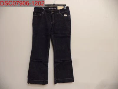 NUEVO CON ETIQUETAS - Pantalones de mezclilla acampanados de tiro bajo pequeños lavados oscuros Cato para mujer, talla 12P Foto 1 de 4