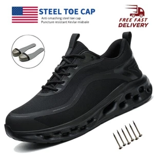 Mens' Sneakers Safety Work Shoes Steel Toe Anti-smash Boots Indestructible Shoes - Picture 1 of 39