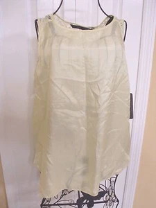 NWT"ZARA"Yellow Lemon 100%silk /Lace Sleeveless Blouse Top size M. Super CUTE! - Picture 1 of 6