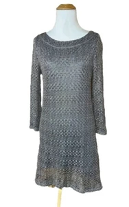 LUCKY BRAND A-Line Gray Silver Dress Size XS Lined Party Holiday New Years - Picture 1 of 15