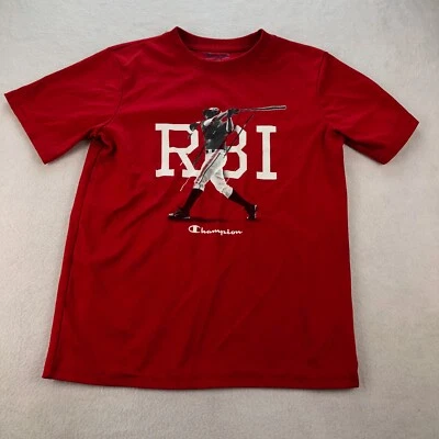 Champion Shirt Youth Large 14/16 Red Crew Neck Short Sleeve Graphic T - Image 1 of 4