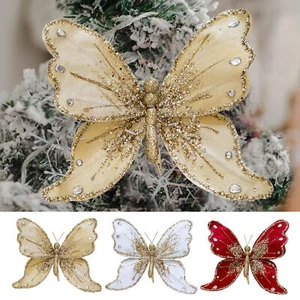 1pc Christmas Tree Butterfly Ornament Fabric Butterfly Christmas Tree Decor - Picture 1 of 15