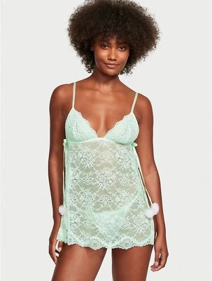 Victoria Secret 非常性感 Flyaway 蕾丝水晶水钻娃娃套装 尺寸:L — 第 1/4 张图片